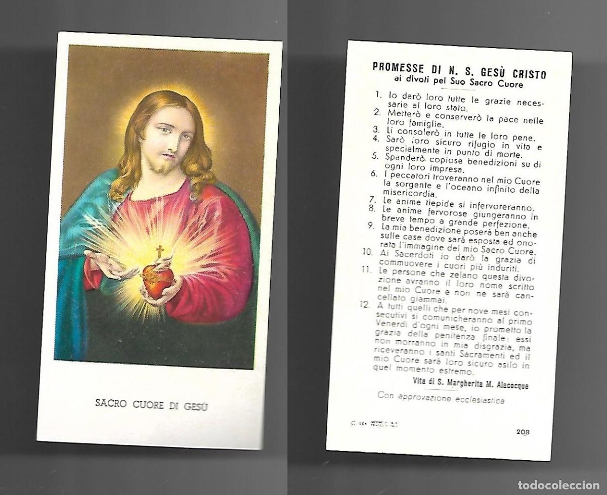 Postales: Santino - Sacro Cuore di Gesu' - carta paglierina