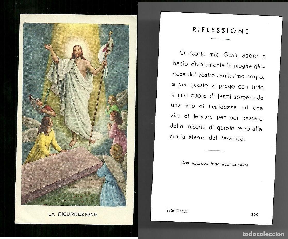 Postales: Santino - La Resurrezione 1 tipo 2 carta bianca