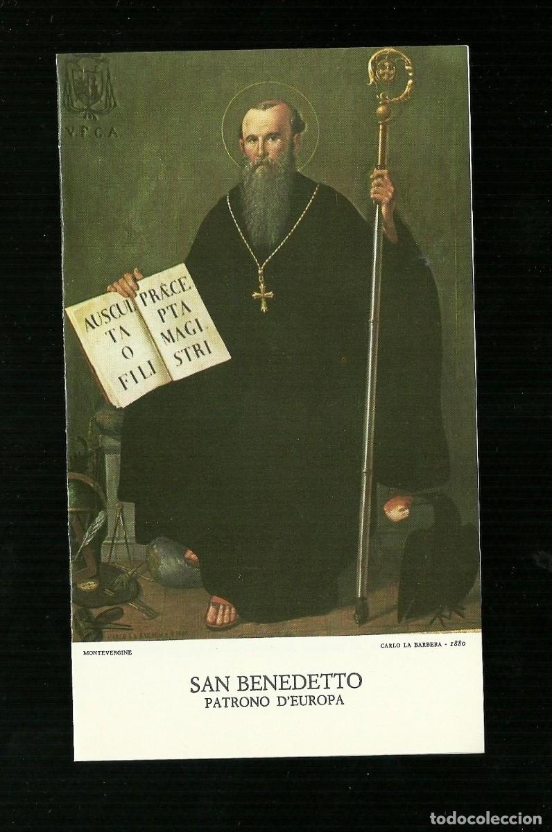 Postales: Santino Pieghevole - San. Benedetto Patrono D'Europa Edizione Benedettini Montevergine (AV)