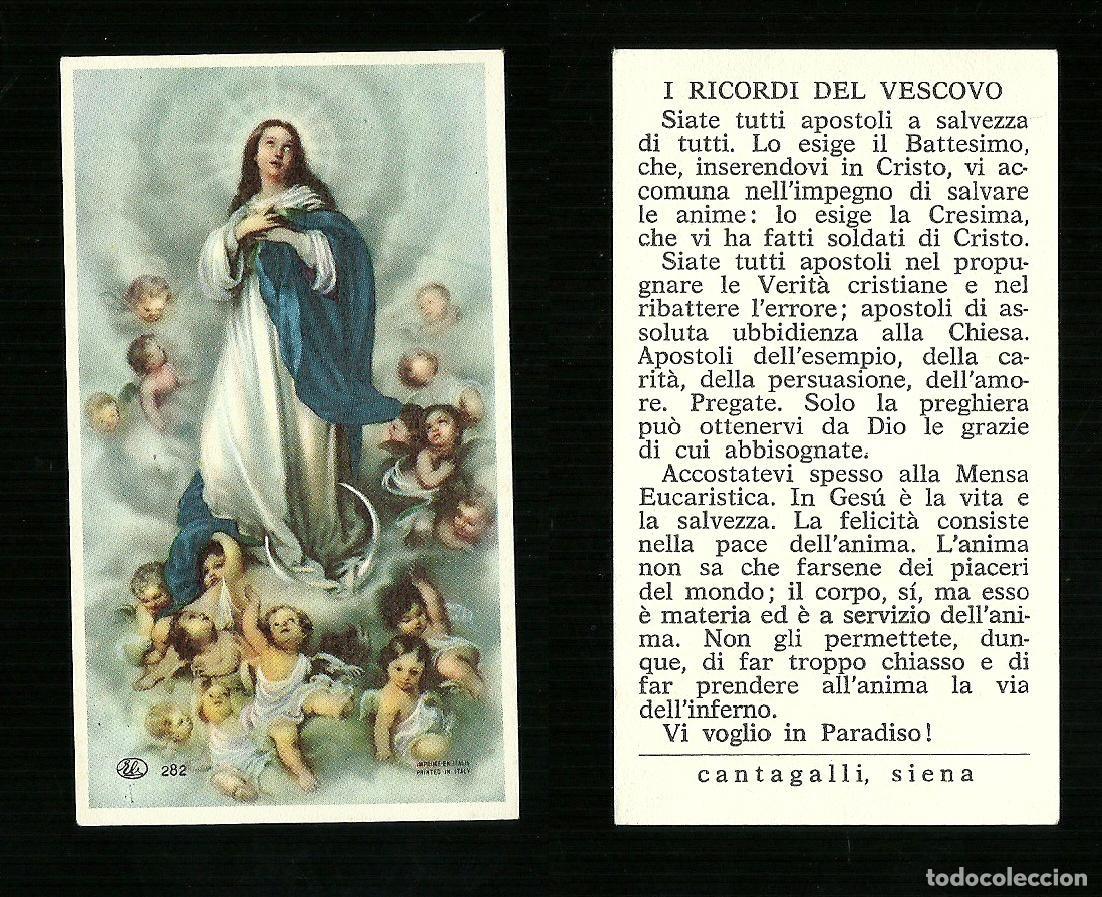 Postales: Santino - Immacolata Concezione - I ricordi del vescovo Cantagalli