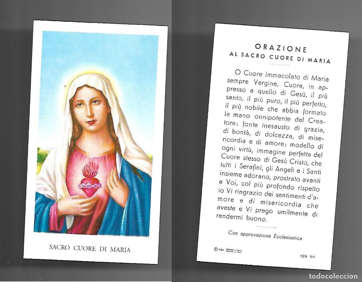Postales: Santino - Sacro cuore di Maria - carta bianca