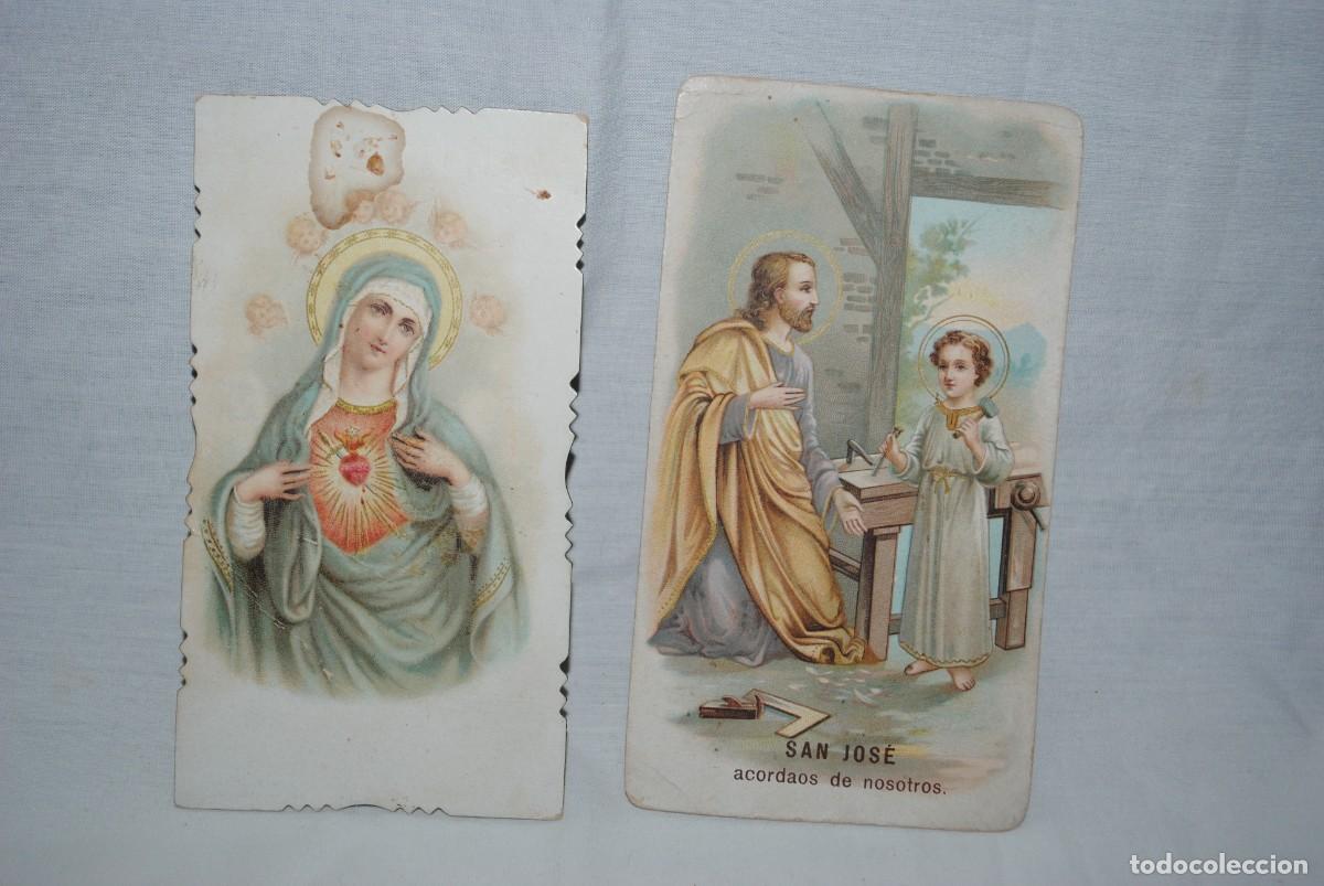 Postales: EL SAGRADO CORAZON DE MARIA , Y SAN JOSE CARPINTERO .