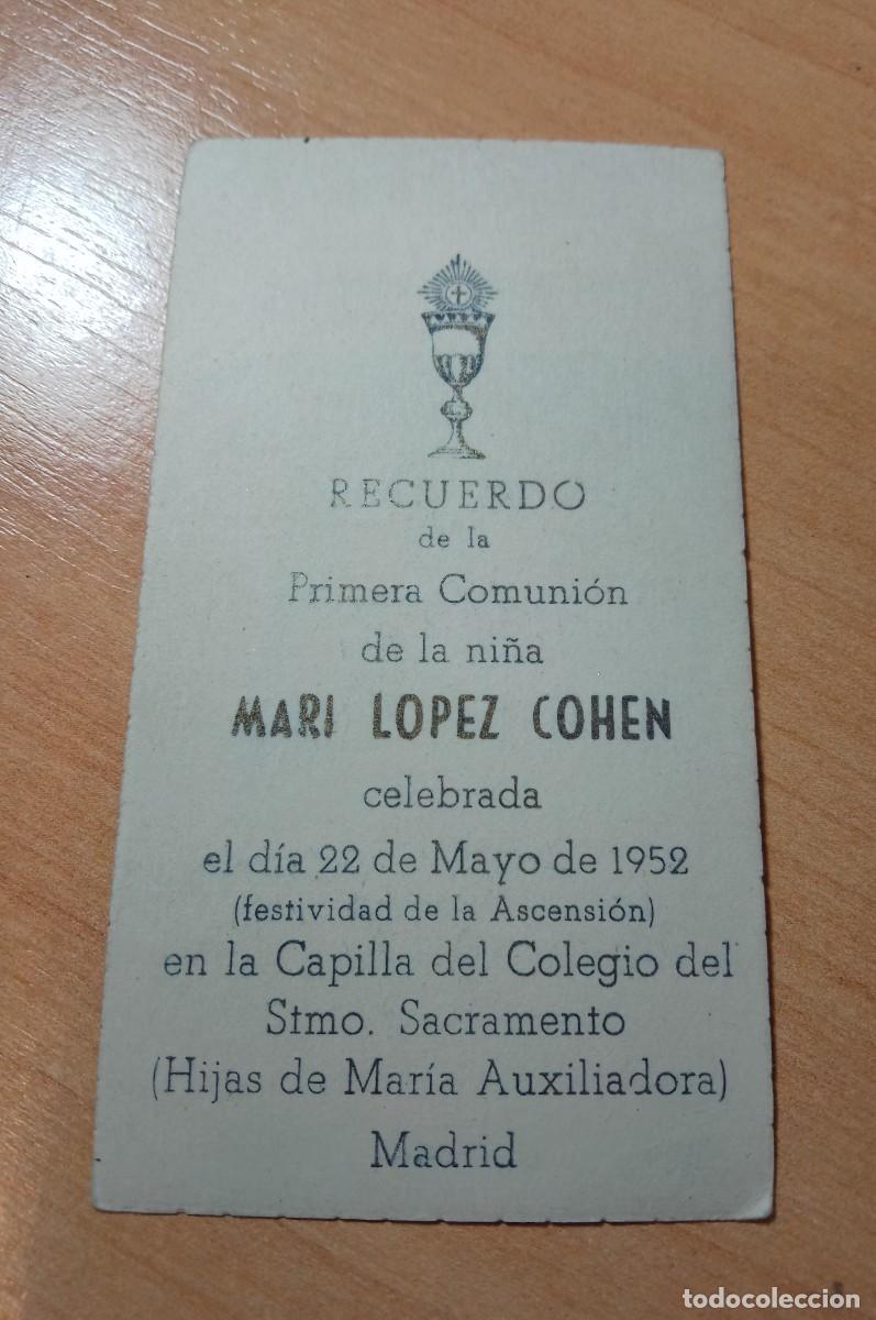 Postales: RECUERDO PRIMERA COMUNION 1952 - Foto 2