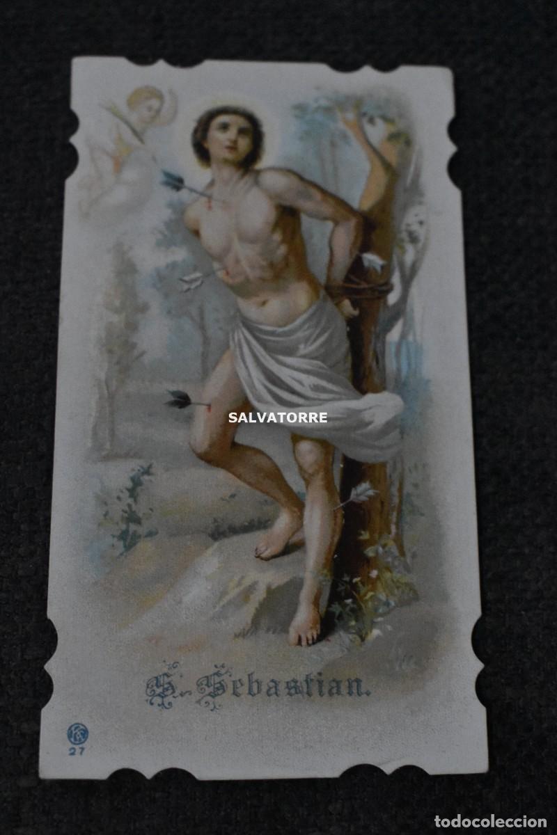 Postais: ANTIGUA ESTAMPA DEVOCIONAL TROQUELADA RECORDATORIOS RELIGIOSAS SAN SEBASTIAN PA 27