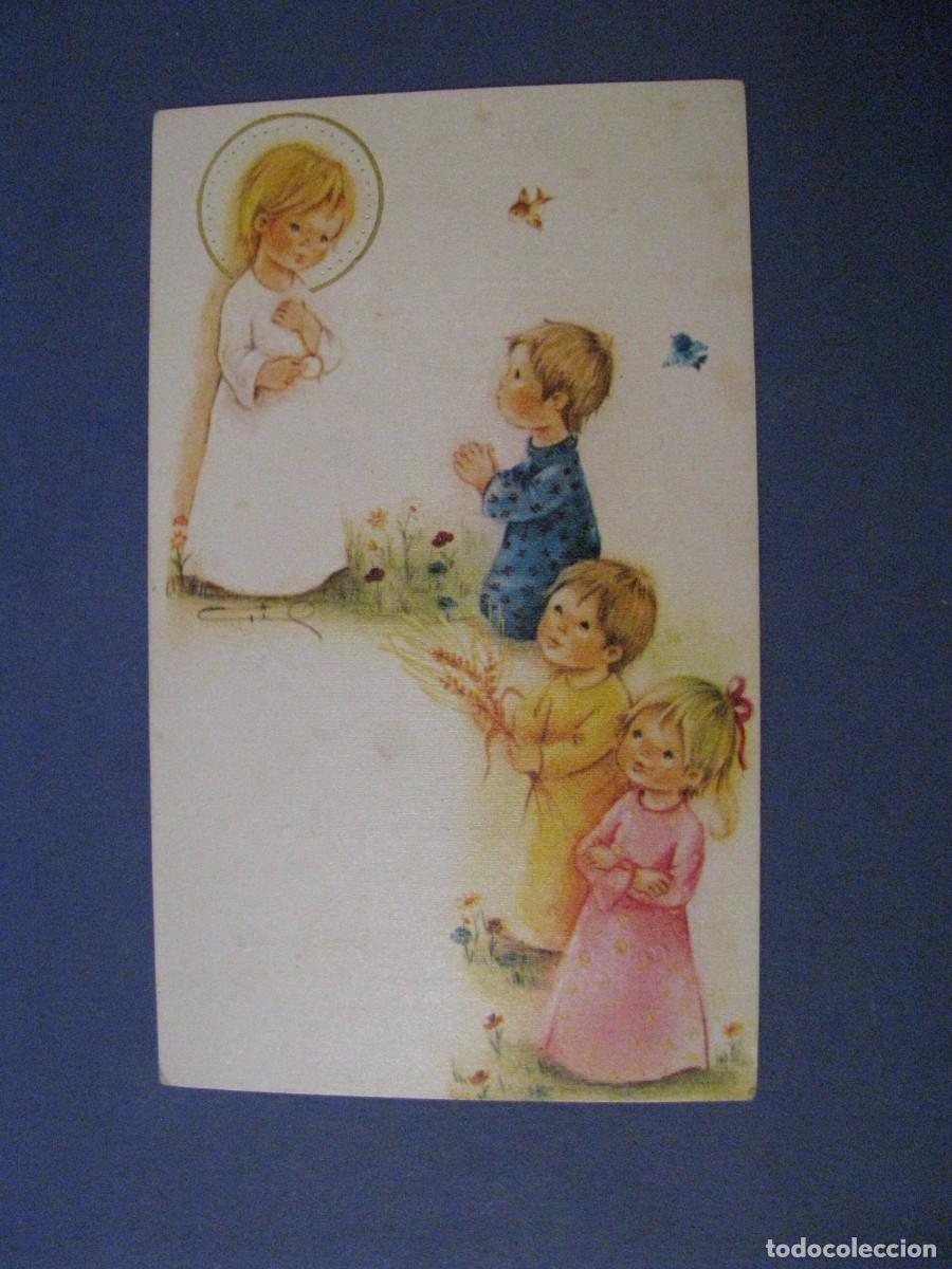 Postais: RECORDATORIO DE LA PRIMERA COMUNI&Oacute;N. IL. CRIS. MALAGA 1980. 12X7 CM.