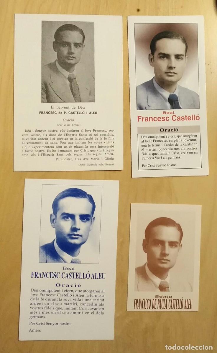 Postales: Lote 4 estampas del Beato Francesc Castell&oacute; Alleu - 1914-1936