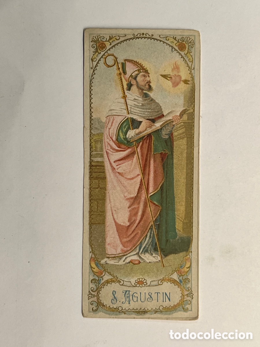 Postales: SAN AGUSTIN. Estampa Cromolitograf&iacute;a (fin siglo XIX) Med&iacute;das: 12,5 x 5 cm., aproximadamente