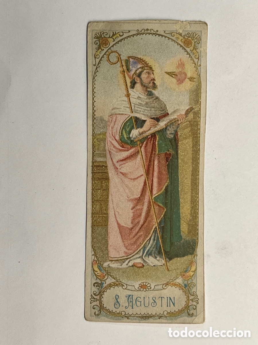Postales: SAN AGUSTIN. Estampa Cromolitograf&iacute;a (fin siglo XIX) Med&iacute;das: 12,5 x 5 cm., aproximadamente