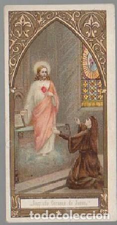 Postales: ESTAMPA SAGRADO CORAZ&Oacute;N DE JES&Uacute;S CON PUBLICIDAD COMU-1759