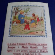 Postales: ANTIGUO RECORDATORIO DE PRIMERA COMUNIÓN, ESGLÉSIA DE SANT MARTÍ DEL CLOT , 1953