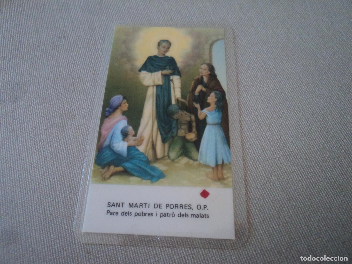 Postkarten: oracio a sant marti de porres, amb reliquia, plastificat, 10 x 6 cm