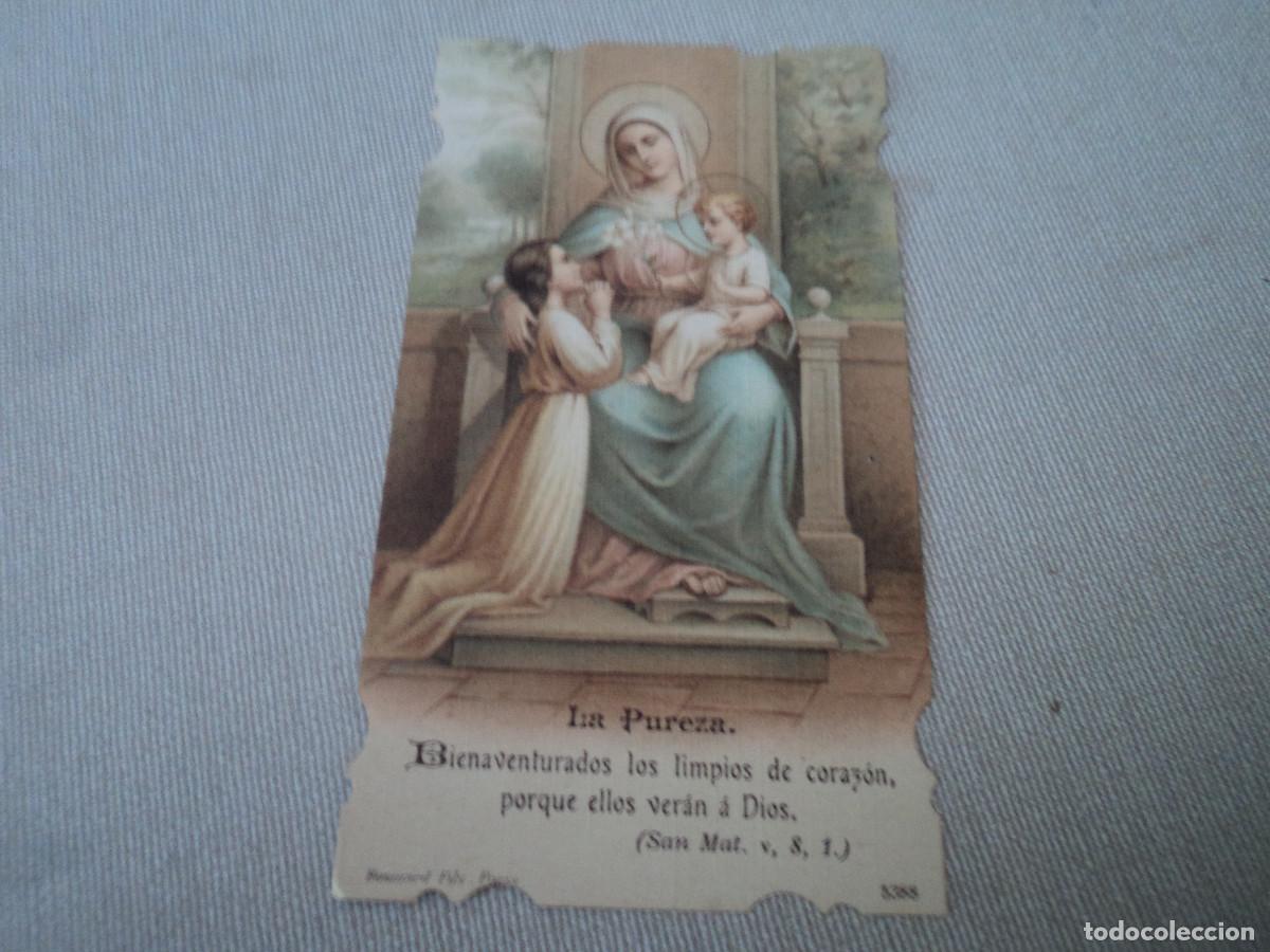 Postkarten: estampa antigua troquelada, bienaventurados los limpios de corazon....ed. boumard fils paris n&ordm; 5388