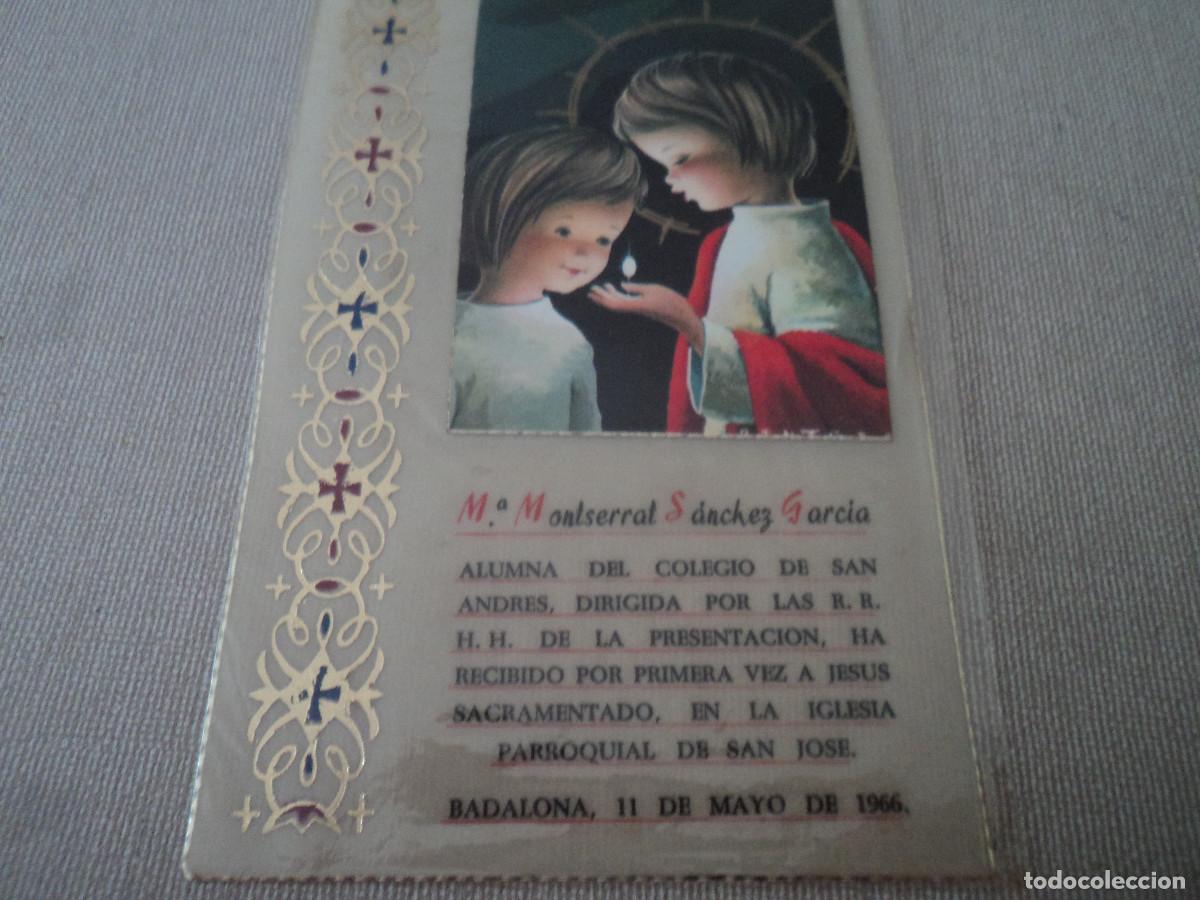 Cartes Postales: recordatorio de comunio,parroquia san jose de badalona, 1966 papel vegetal