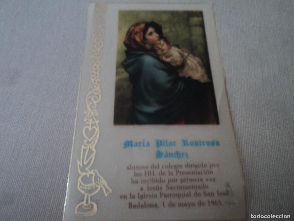 Cartes Postales: recordatorio de comunio,parroquia san jose de badalona, 1965 papel vegetal