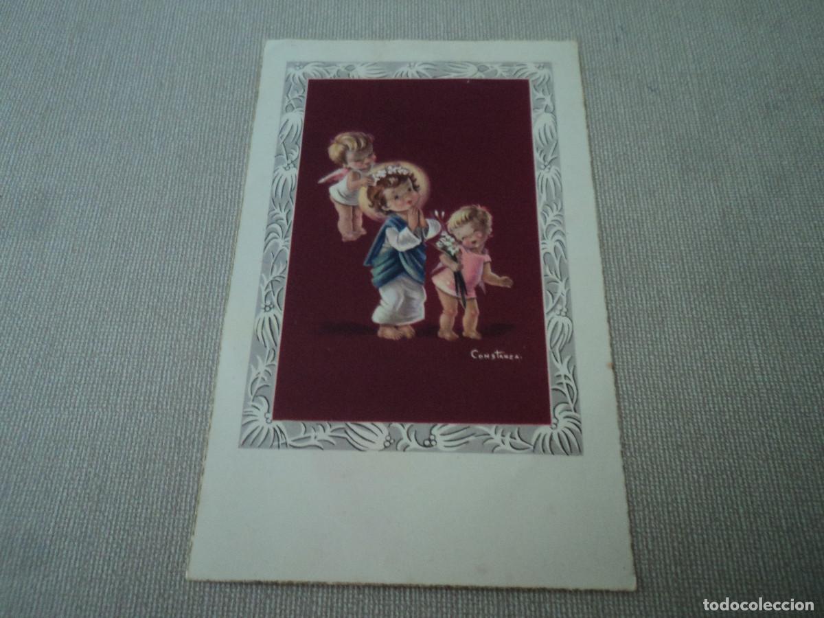 Postales: recordatori de comunio, esglesia parroquial de santa maria de sans, 1960, ilustra constanza
