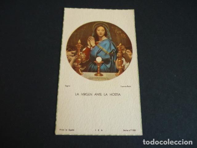 Postais: LA VIRGEN ANTE LA HOSTIA ANTIGUA ESTAMPA