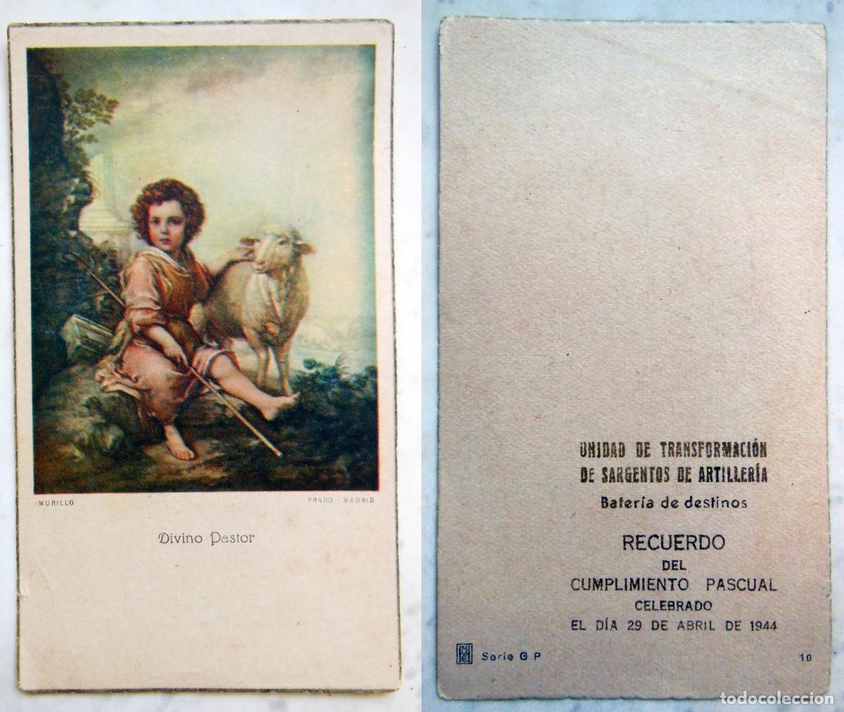Postales: Unidad de Transformaci&oacute;n de Sargentos de Artilleria. Bateria de destinos. Cumplimiento Pascual 1944