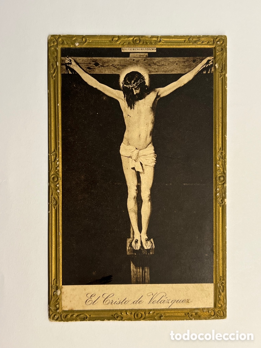 Postales: EL CRISTO DE VELAZQUEZ. Postal Religiosa con reflejos met&aacute;licos. Huecograbado Mumbru (h.1920?)