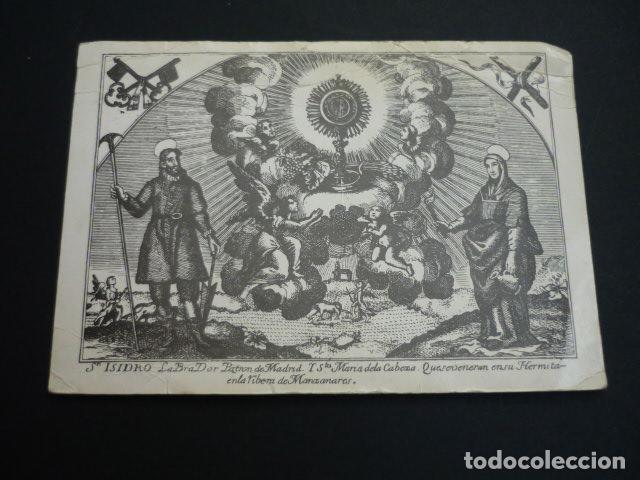 Cartoline: SAN ISIDRO LABRADOR Y SANTA MARIA DE LA CABEZA ANTIGUA ESTAMPA