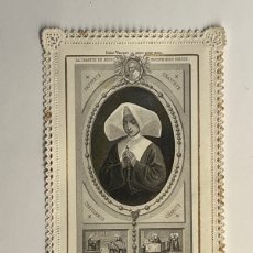 Postales: MONJAS DE LA CARIDAD. ORDEN DE SAN VICENTE DE PAUL.. ESTAMPA RELIGIOSA CON PUNTILLA (H.1870?)