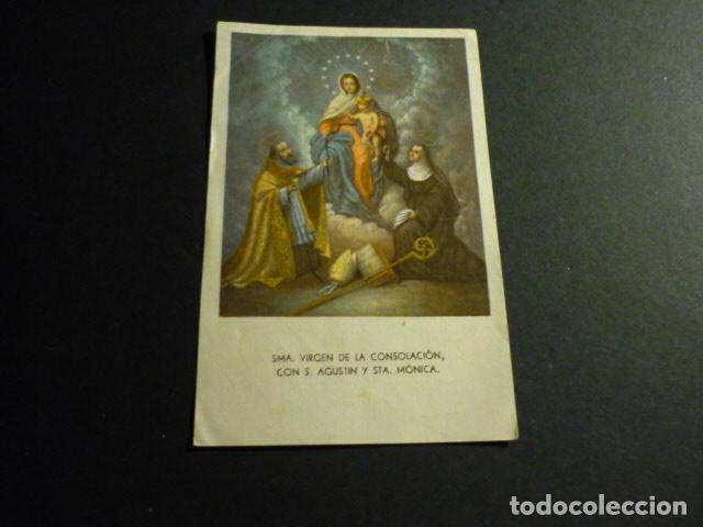 Postales: VIRGEN DE CONSOLACION SAN AGUSTIN Y SANTA MONICA ANTIGUA ESTAMPA