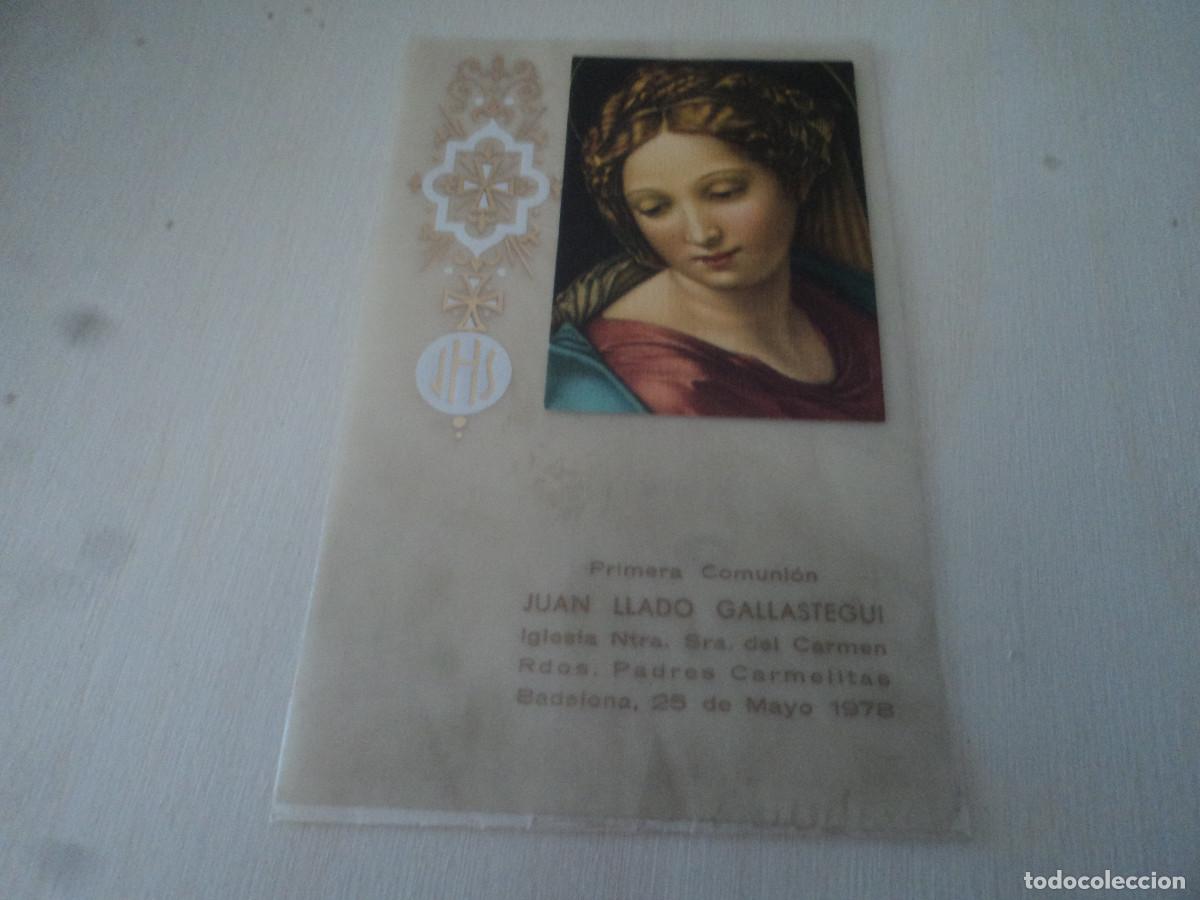 Postkarten: recordatorio de comunion, padres carmelitas, badalona 1978