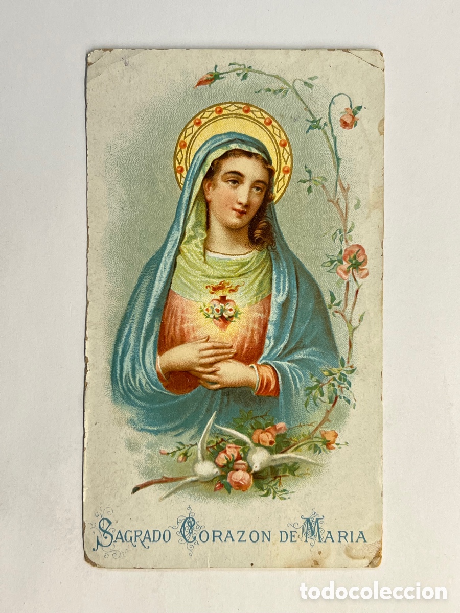 Postales: SAGRADO CORAZON DE MAR&Iacute;A. Estampa Religiosa de inspiraci&oacute;n Modernista&hellip; (h.1900?)