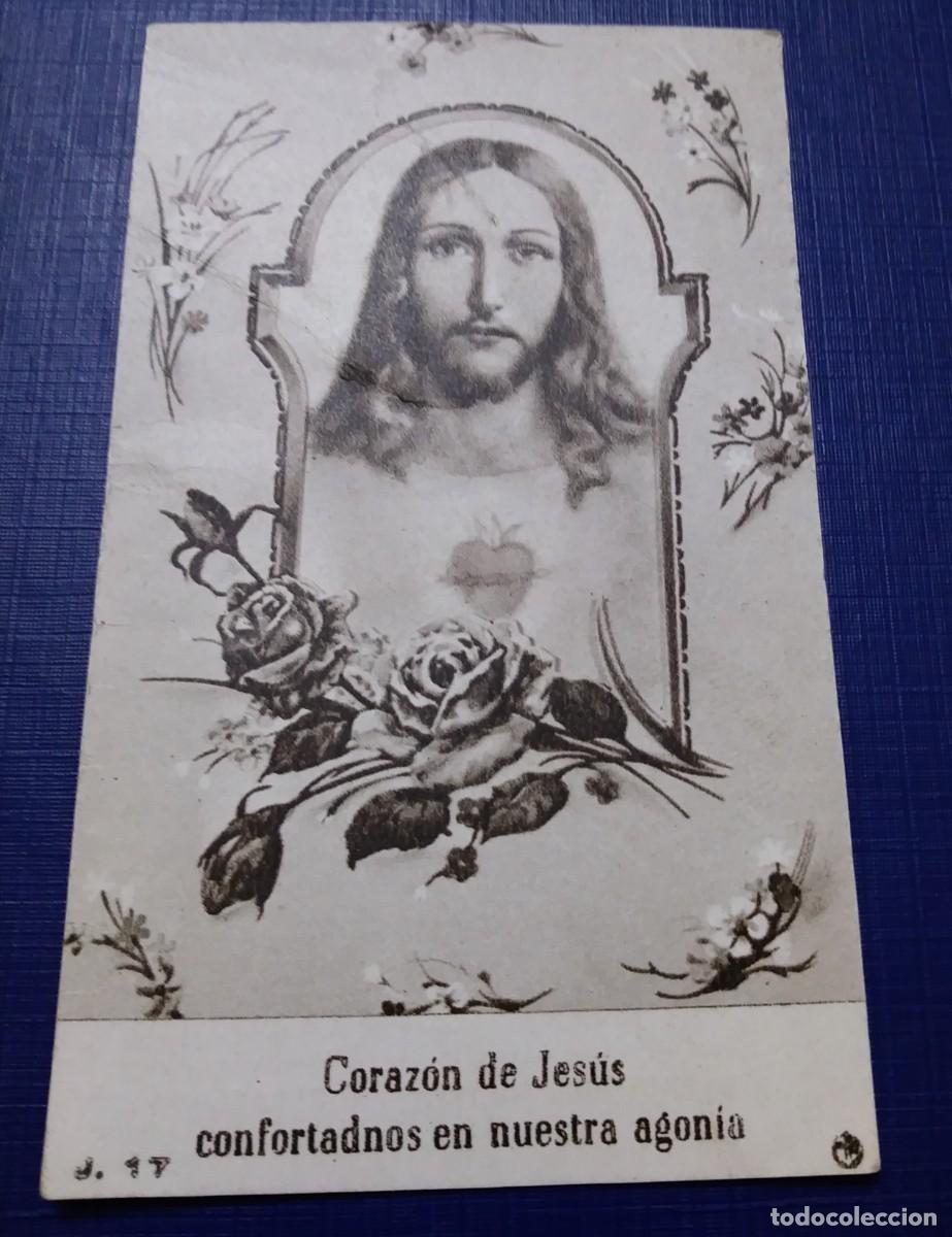 Postales: Antigua estampita del SAGRADO CORAZ&Oacute;N DE JES&Uacute;S