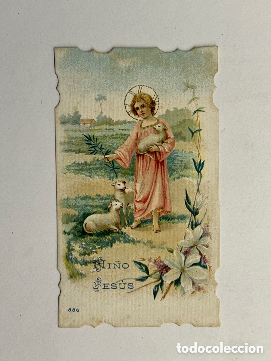 Postales: NI&Ntilde;O JESUS. Hermosa Estampa Troquelada (h.1920?)