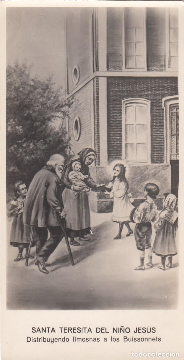 Postales: ESTAMPA DE SANTA TERESITA DEL NI&Ntilde;O JESUS DANDO LIMOSNAS A LOS BUISSONNETS