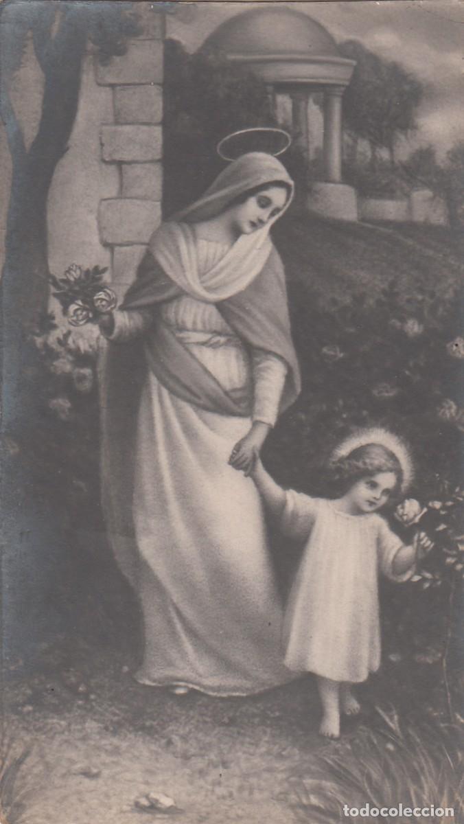 Postales: ESTAMPA DE LA VIRGEN MARIA CON EL NI&Ntilde;O JESUS