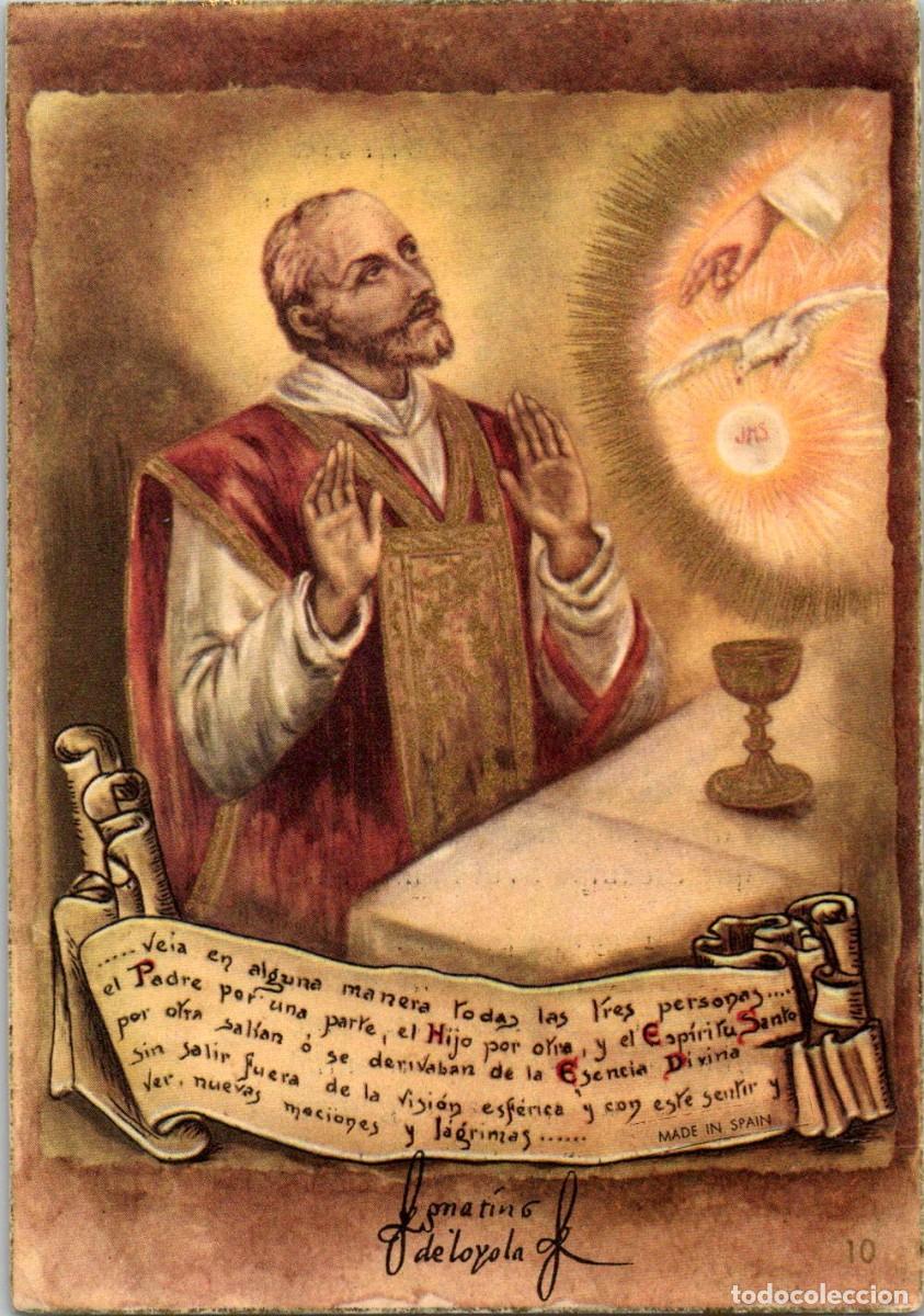 Postales: Himne de Manresa a Sant Ignasi de Loyola - Imp. Cors - Bordes dorados - 120x84mm