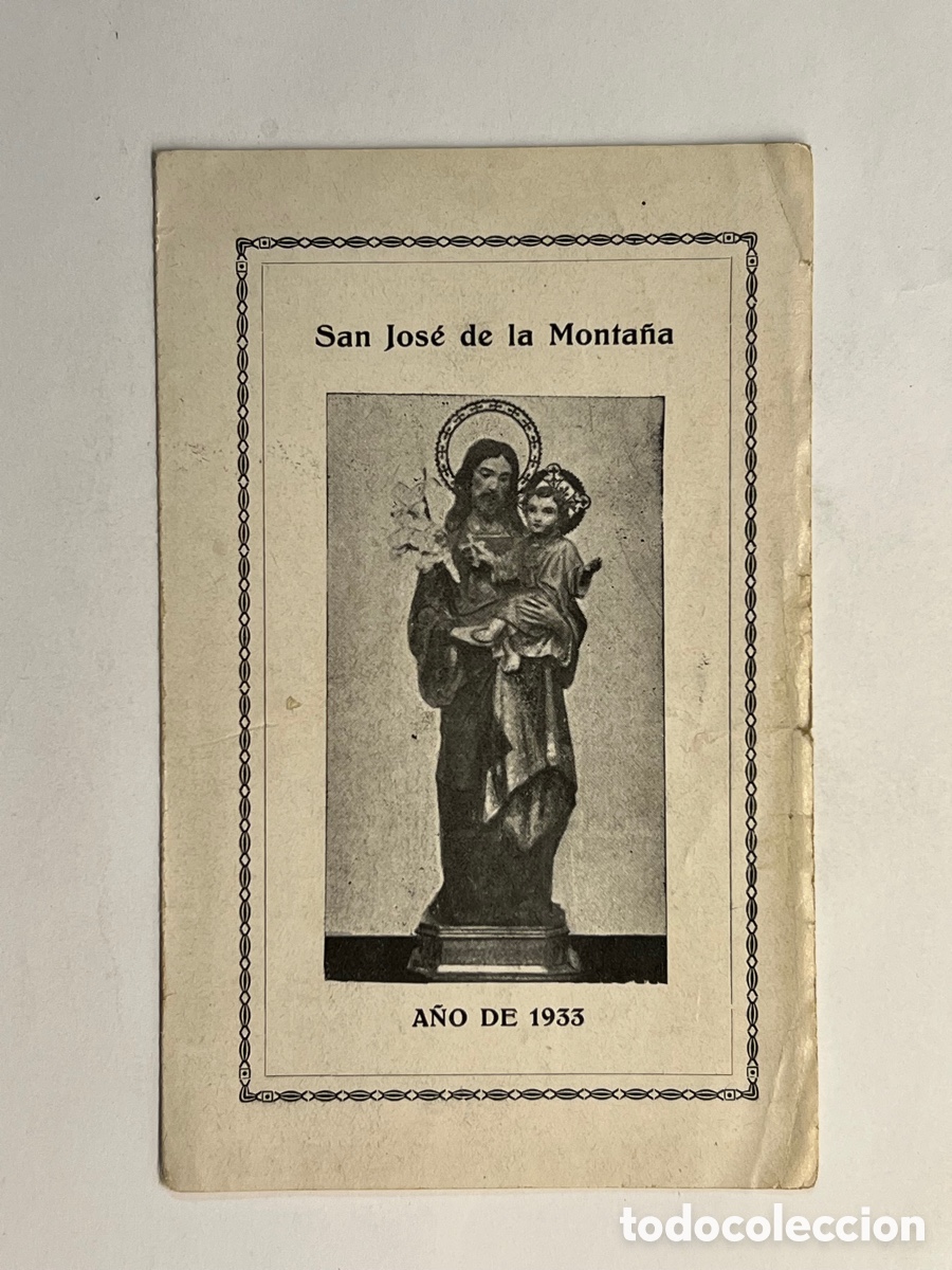 Postales: Devoci&oacute;n de los Siete Domingos en honor de SAN JOS&Eacute; DE LA MONTA&Ntilde;A, PP. Agustinos (a.1933)
