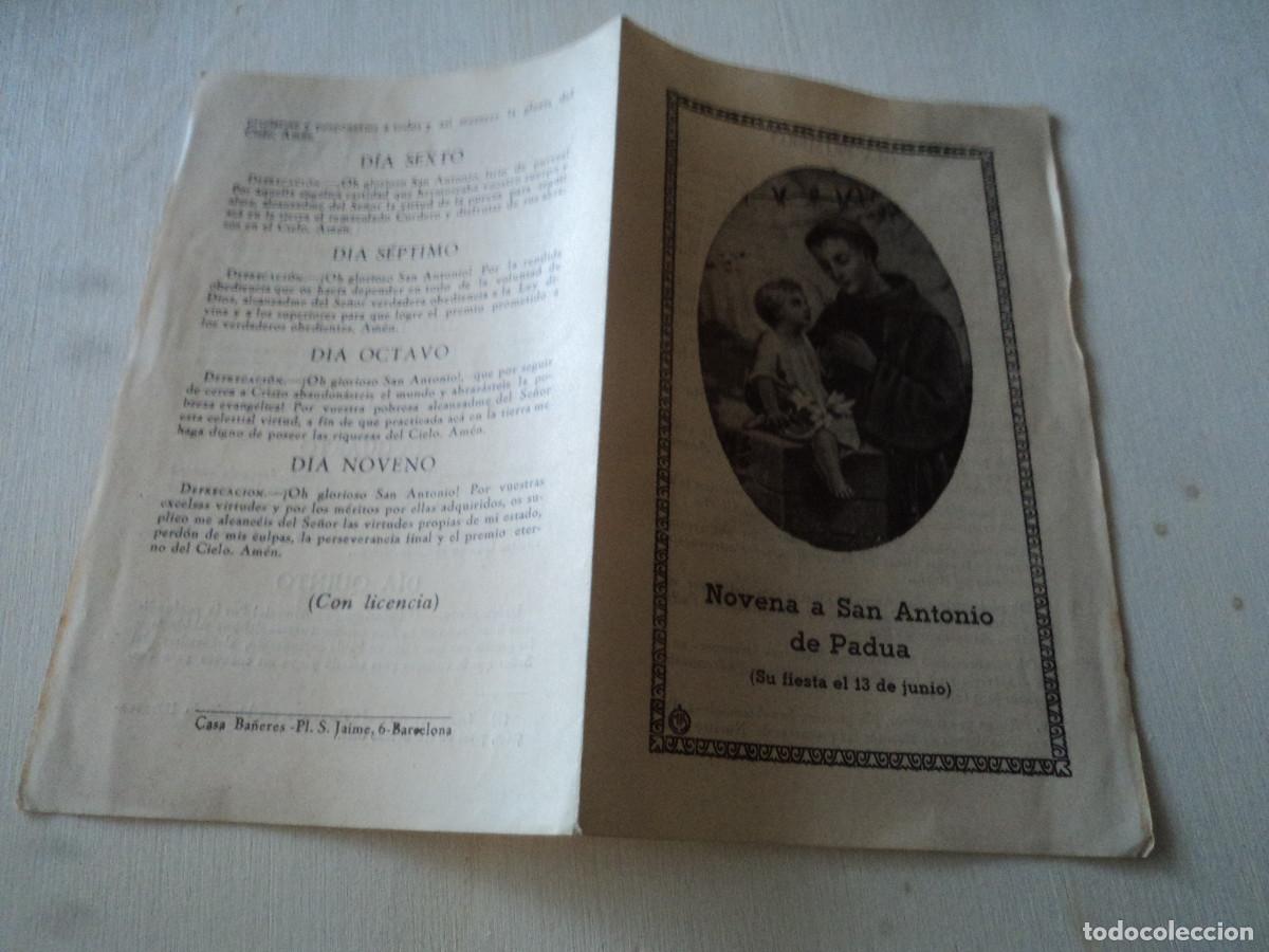Postales: diptico, novena a san antonio de padua