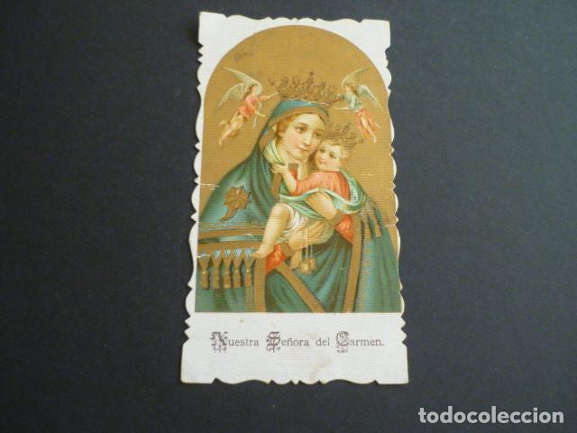 Cartoline: NUESTRA SE&Ntilde;ORA DEL CARMEN ANTIGUA ESTAMPA CROMOLITOGRAFICA