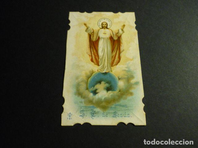 Cartoline: SAGRADO CORAZON DE JESUS ANTIGUA ESTAMPA CROMOLITOGRAFICA