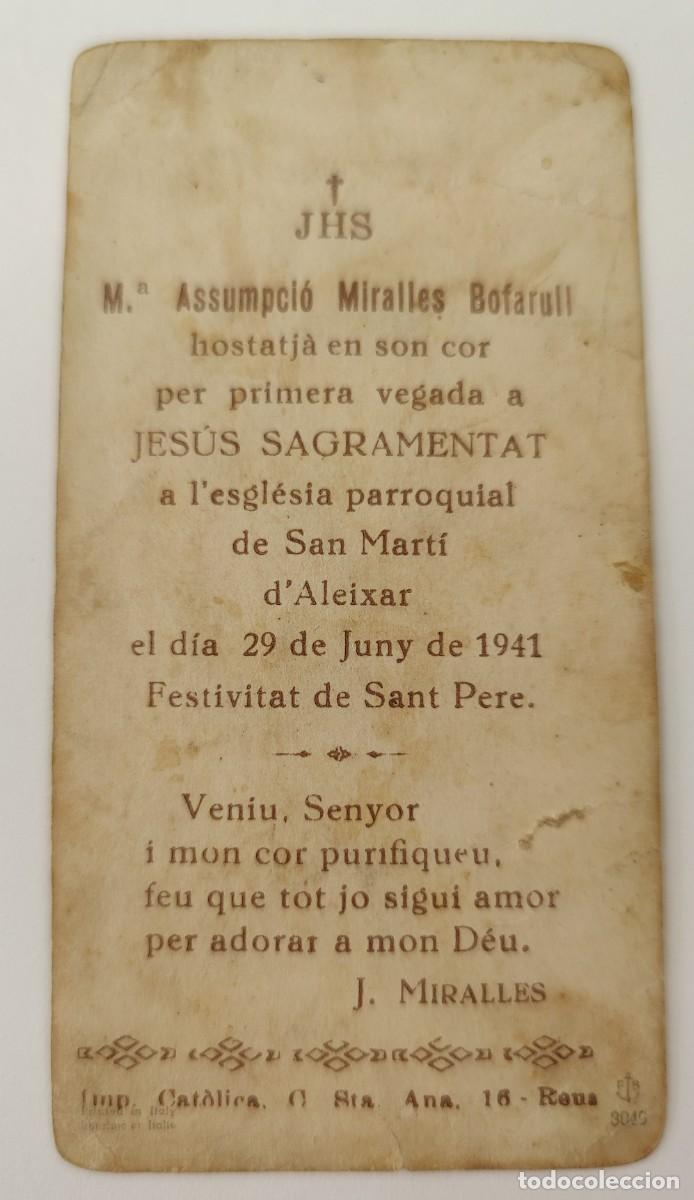 Postales: Estampa Recordatorio de Comunion - Foto 3