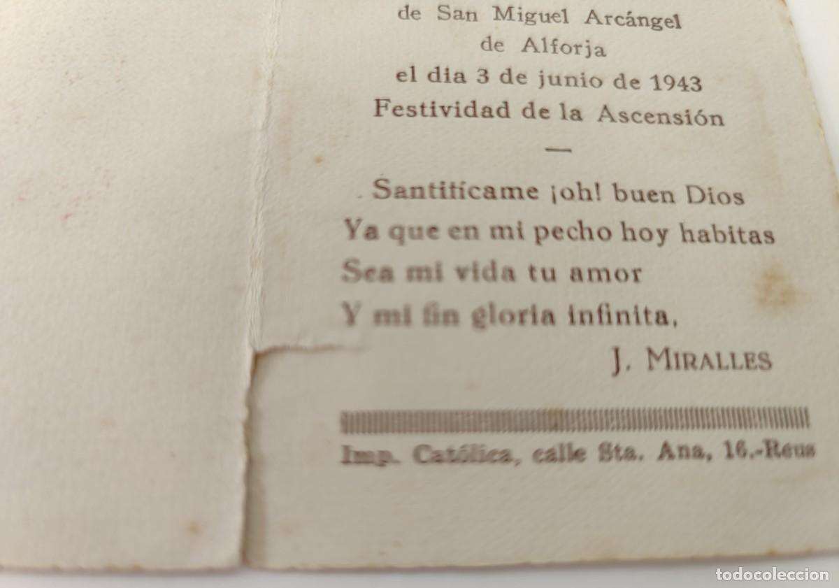 Postales: Estampa Recordatorio de Comunion - Foto 3