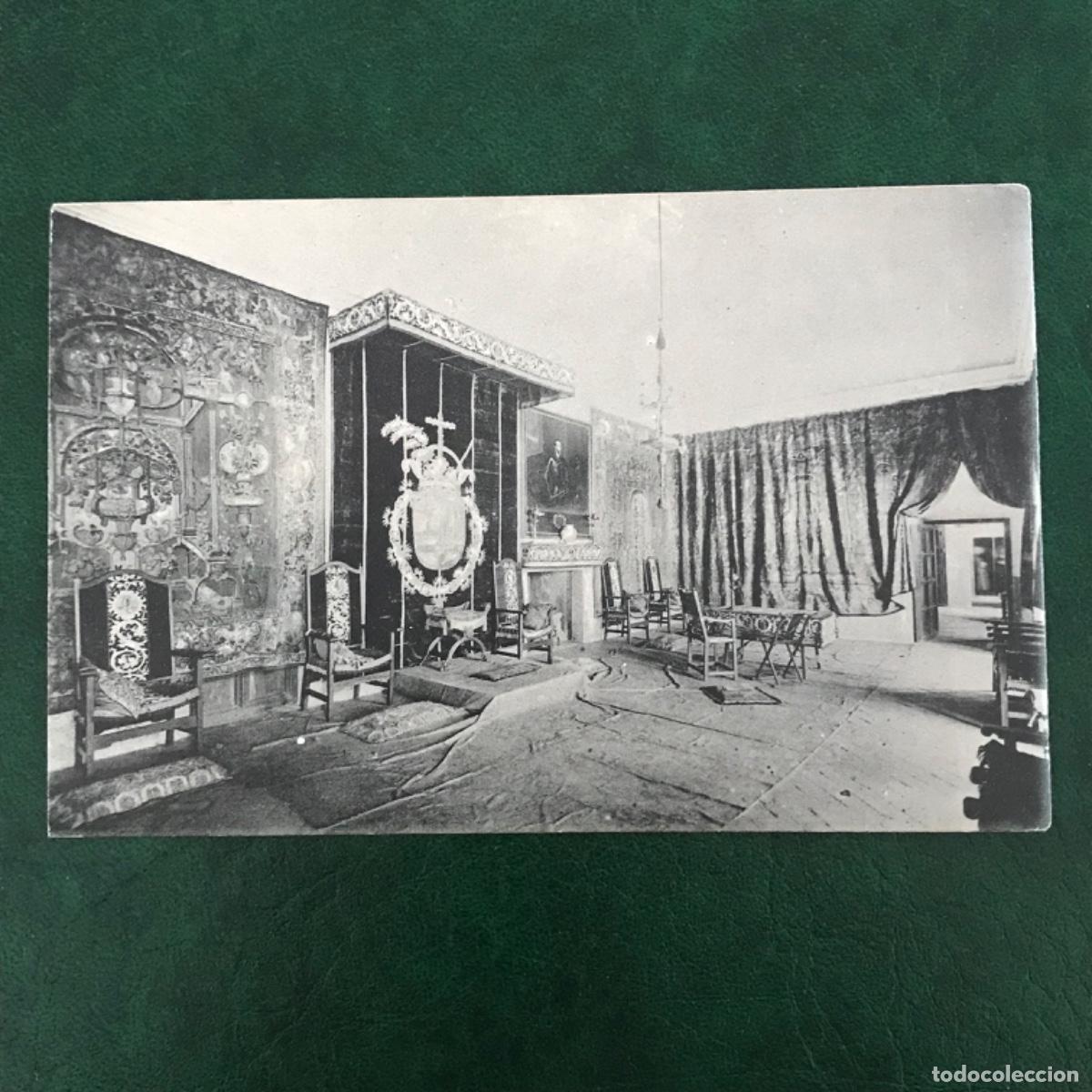 Postales: Tarjeta postal El Escorial Real Monasterio Habitaciones de Felipe 2 Sal&oacute;n de Trono