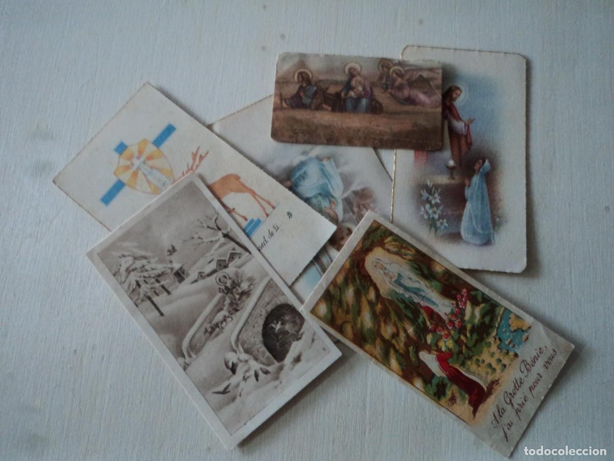 Cartoline: 6 antiguas estampas religiosas, 9 x 5 cm la mas grande