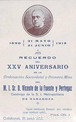 Postales: XXV Aniversario de la Ordenaci&oacute;n Sacerdotal y 1&ordf; misa de D. Vicente de la Fuente y Pertegaz. 1915