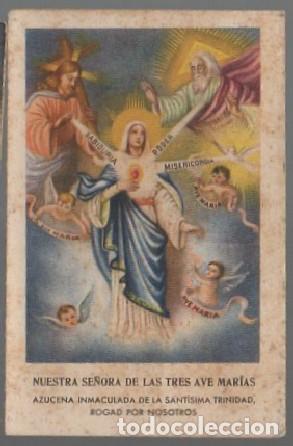Postales: RECORDATORIA NUESTRA SE&Ntilde;ORA DE LAS TRES AVE MAR&Iacute;AS COMU-1855