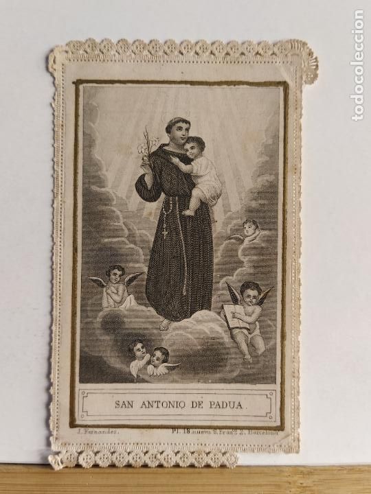 Postales: SAN ANTONIO DE PADUA - ESTAMPA ANTIGUA PUNTILLA -VER FOTOS-(107.173&Ccedil;)