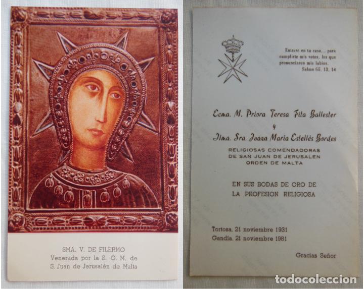 Cartoline: BODAS DE ORO Teresa Fita Ballester y Juana Estell&eacute;s Bordes, RELIGIOSAS COMENDADORAS