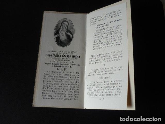 Postales: RECORDATORIO DEFUNCION MADRID 1913 - Foto 2