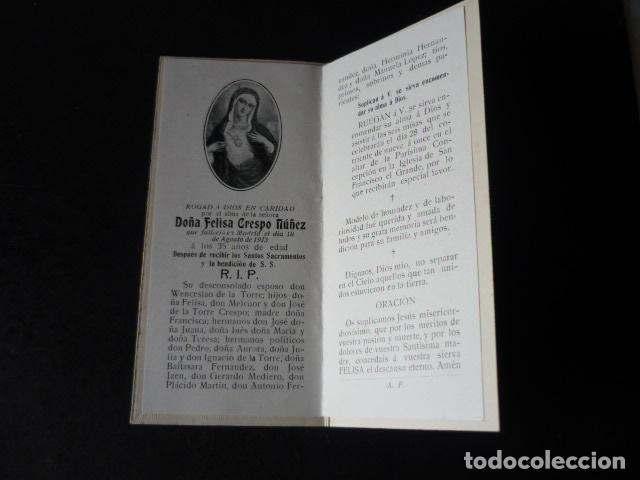 Postales: RECORDATORIO DEFUNCION MADRID 1913 - Foto 2