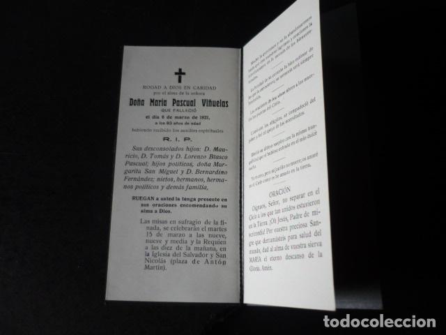 Postales: RECORDATORIO DEFUNCION MADRID 1921 - Foto 2