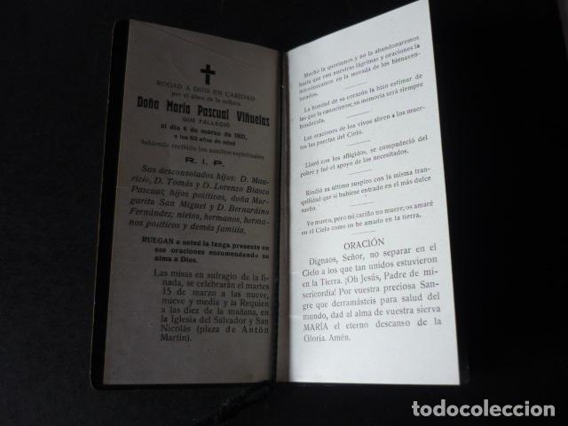 Postales: RECORDATORIO DEFUNCION MADRID 1921 - Foto 2