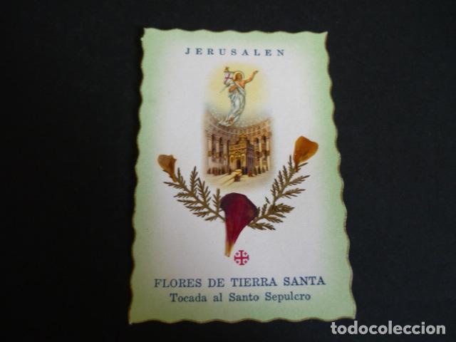 Postais: FLORES DE TIERRA SANTA TOCADAS SOBRE EL SANTO SEPULCRO ANTIGUA ESTAMPA