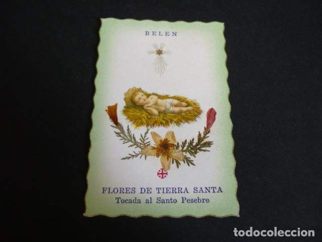 Postkarten: FLORES DE TIERRA SANTA TOCADAS SOBRE EL SANTO PESEBRE ANTIGUA ESTAMPA